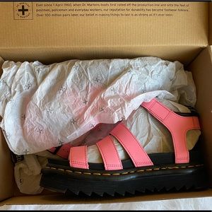 *New* Blaire Pink Lemonade Hydro Leather Strap Sandals | Dr. Martens